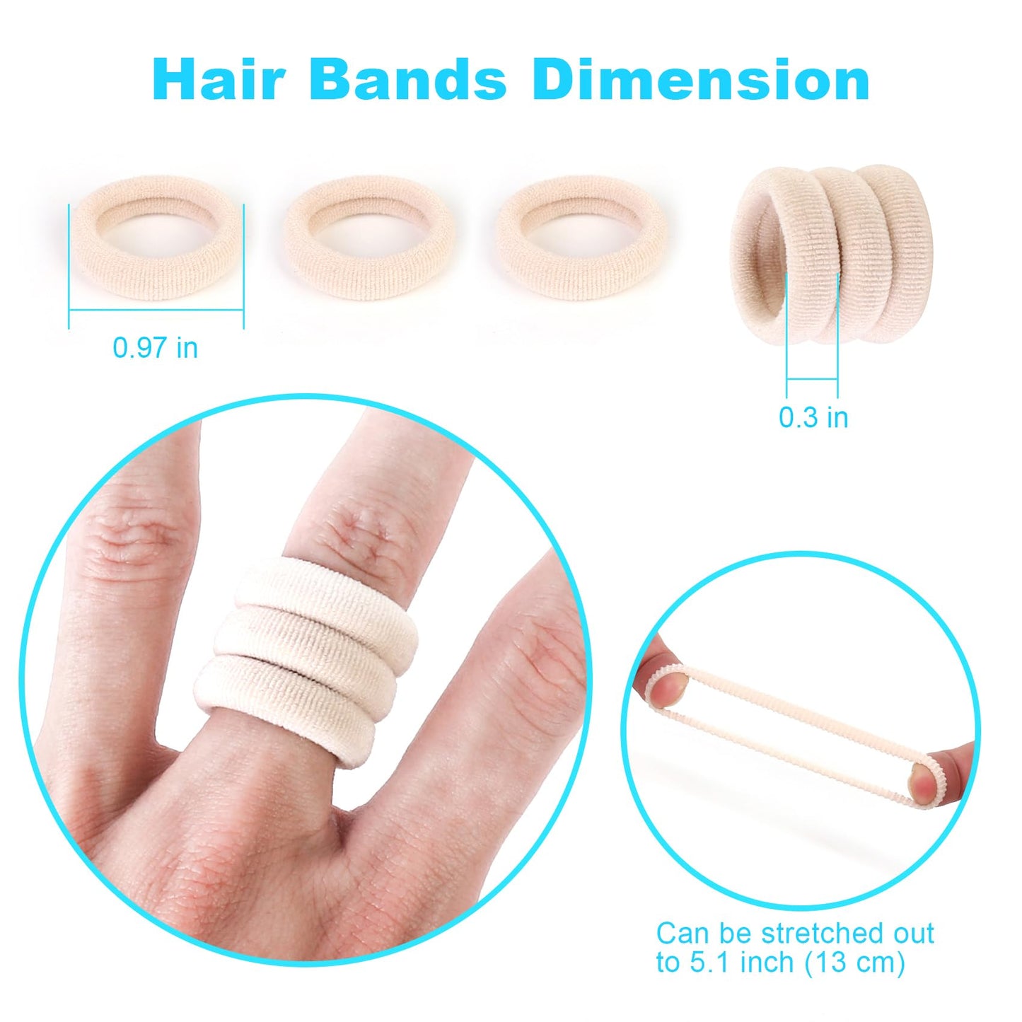 Qarwayoc Blonde Toddler Hair Ties, Seamless Baby Girl Hair Bands No Damage, Cotton Girls Hair Ponytail Holders And Small Kids El