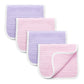 Synrroe Burp Cloths Large, Muslin Burp Cloths for Baby Girls, Pack of 4 Extra Absorbent and Soft Muslin, 6 Layers 20 by 10 Inche