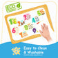 Nibaby Educational Placemats For Kids Reusable Wipeable - Toddler Placemats For Learning Alphabet Abc Color Number Shape - Kids