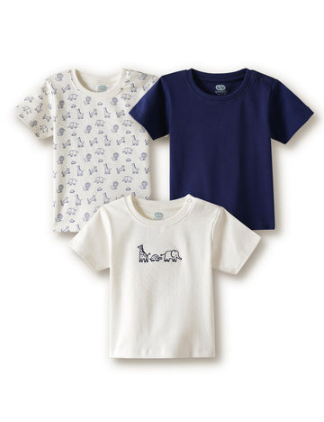 Amazon Brand Symbol Unisex 100% Cotton Half Sleeve TShirts (Pack Of 3) (SkBtsSs262004 (024M)_Nswnws_1218 M)