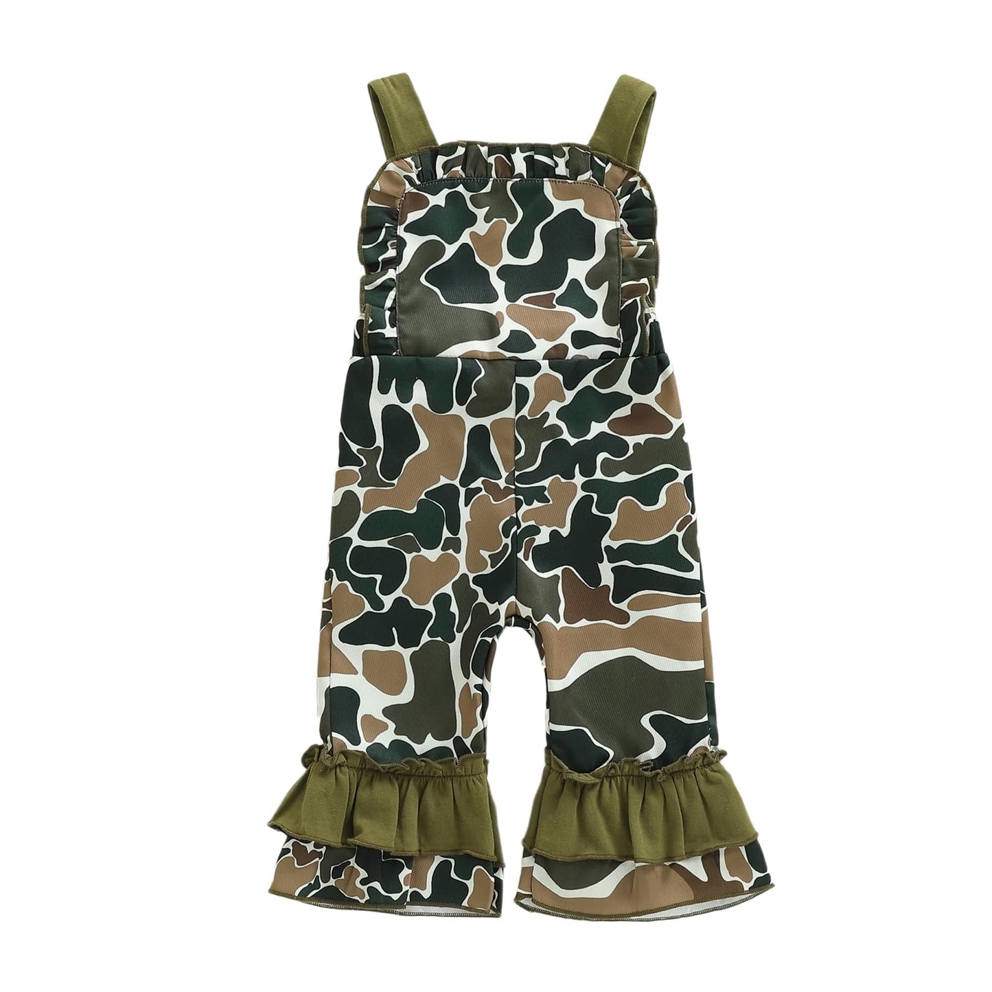 mlpeerw Toddler Baby Girl Clothes Infant Mallard Duck Romper Long Sleeve Camouflage Jumpsuit Overalls Cute Hunting Outfit (Camou