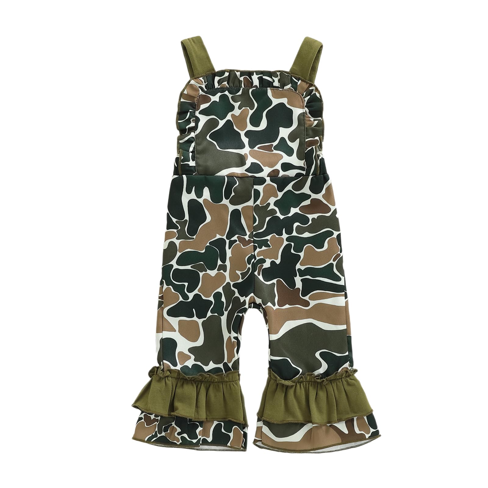 mlpeerw Toddler Baby Girl Clothes Infant Mallard Duck Romper Long Sleeve Camouflage Jumpsuit Overalls Cute Hunting Outfit (Camou