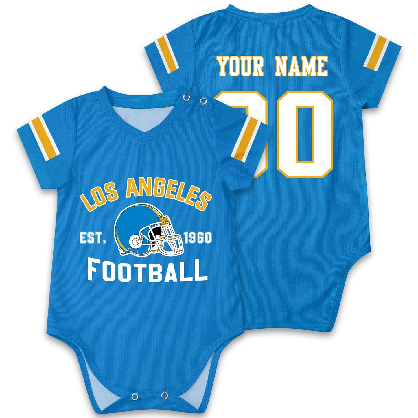 OAOANS Los Angeles Baby Clothes Custom Name Number Personalized Football Baby Jersey Clothing Newborn Toddler Apparel 0-24 Month