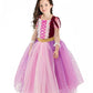 Tyhtym Rapunzel Costume Little Girls Tangled Princess Cosplay Flowers Purple Dress Up Halloween Birthday Party With Tiara Access