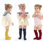 Epeius Baby Girls Uniform Knee High Socks Newborn Infant Boy Tube Ruffled Stockings Baby Long Socks For 1-6 Months,Navy/Burgundy