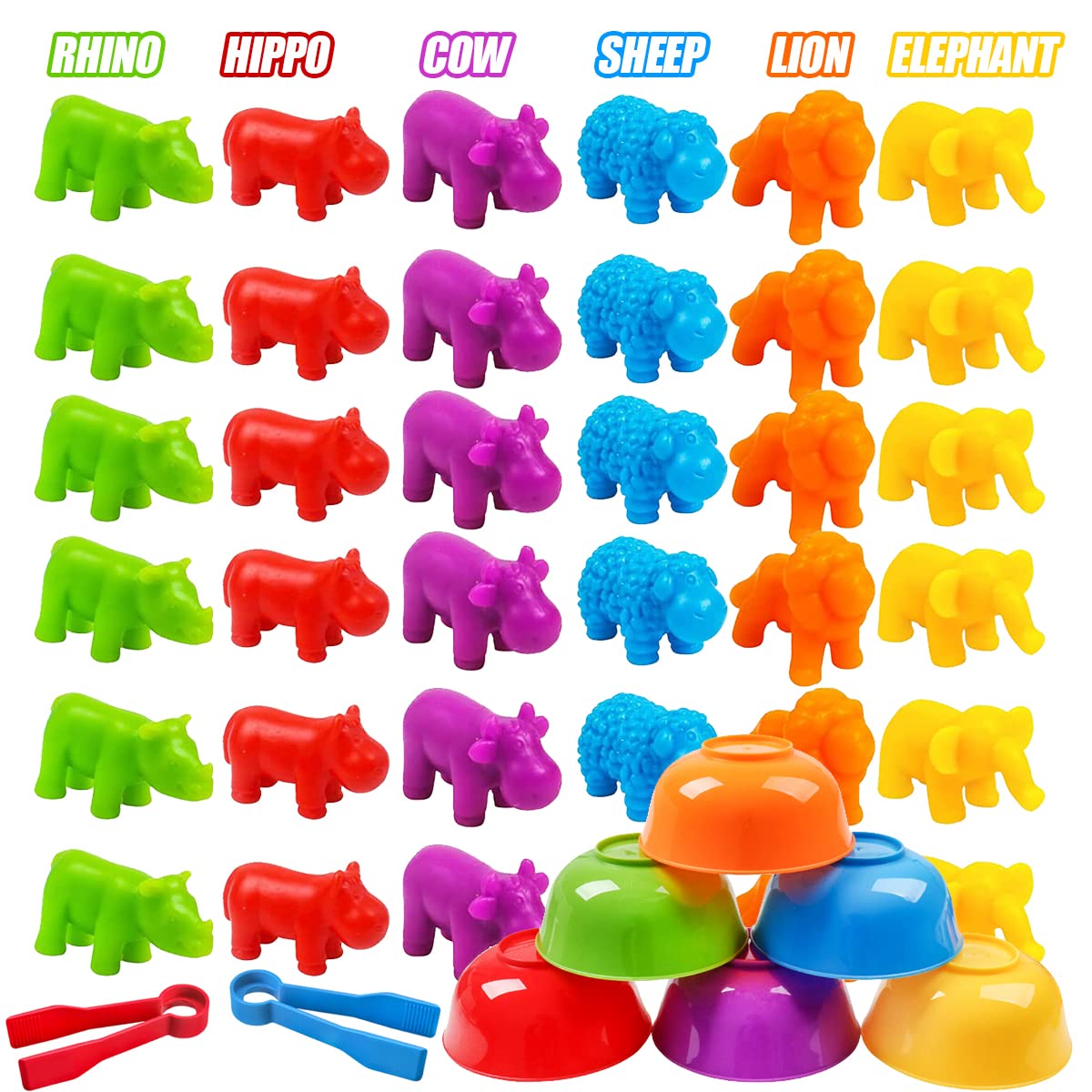 Skrtuan Counting Animal Montessori Toys for 3 4 5 Years Old Boys Girls, Matching Games Sensory Toys Fine Motor Skills Easter Bas