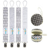Babygoal Baby Pacifier Clips With Pacifier Case, 4 Pack Pacifer Holder For Girls And Boys Fits For All Pacifier Styles, Baby Toy