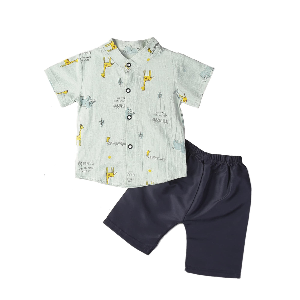 Bold N Elegant Cool Tiger Cartoon Print Boys Shirt And Denim Shorts Party Dress Clothing Set For Little Baby Boy Kids (612 Mont