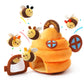 Koty Baby Toys 6-12 Months,Bee House Sensory Learning Toy, Beehive wtih wtih rattles, Squeaker, Mirror,5pcs Yellow Plush Bees, E