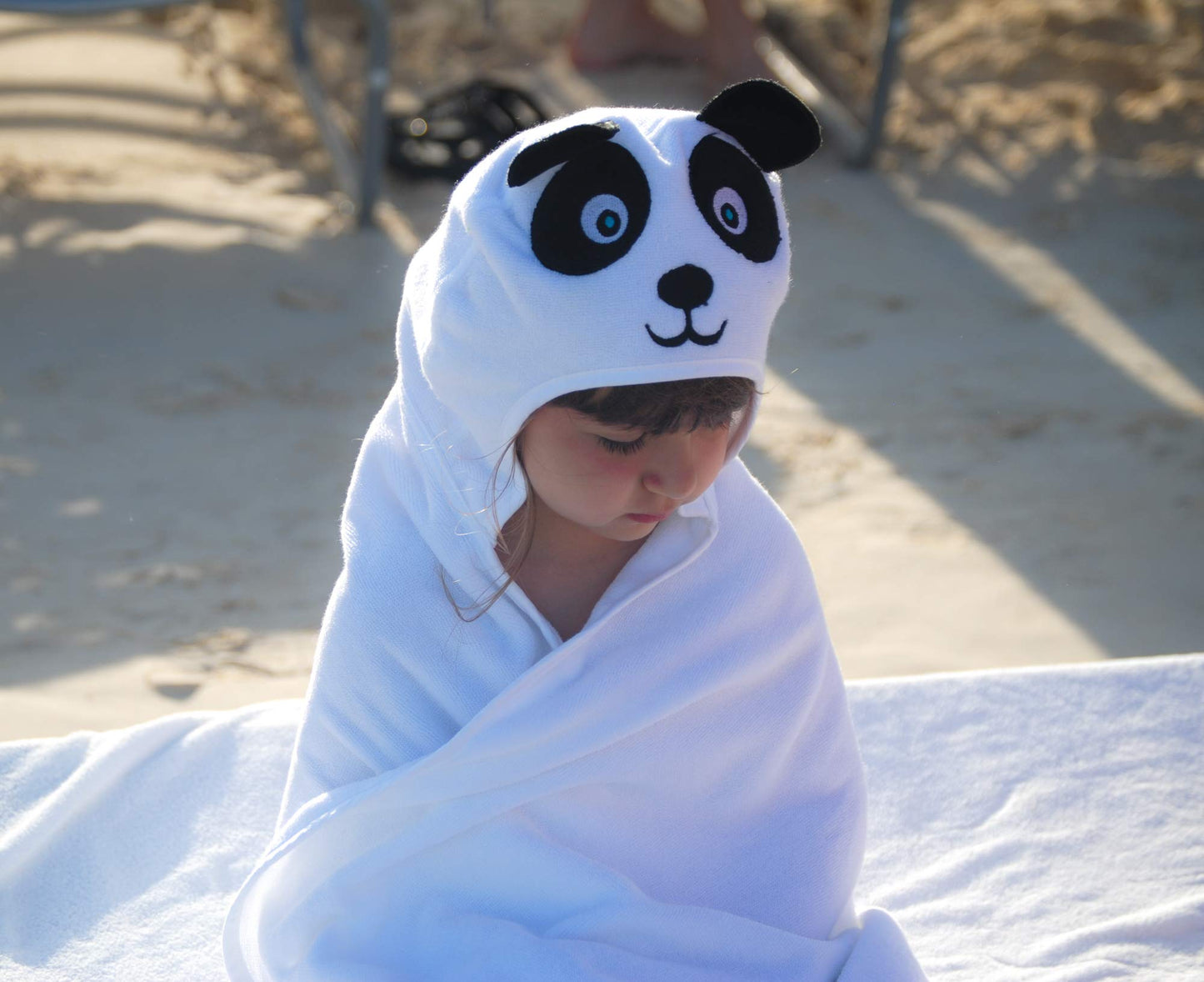 Little Ashkim Hooded Turkish Towel - White Panda - 0-24 Months