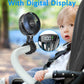 Sweetfull Portable Stroller Fan With Led Display 4000Mah Battery Powered Mini Clip Fan, 4-Speed Rechargeable Small Personal Fan