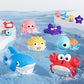 XAWACAH Bath Toy for Toddlers 18 Months, No-Hole Bathtub Toys with Baby Bath Animals, Wind-Up Turtles, Fishing Net & Storage Bag