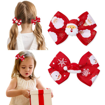 Christmas Bows for Girls Christmas Hair Accessories Red Hair Bows Baby Girl Bow Hair Clips for Toddler Holoiday French Hair Barr