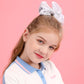 Amydecor 6 Inch Silver Sparkly Glitter Sequin Hair Bows For Girls Toddlers Kids Children Teenage (2Pcs)