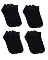 Crux&Hunter Cotton Spandex Plain Low Ankle Unisex Socks Pack Of 12(Colour=Black)
