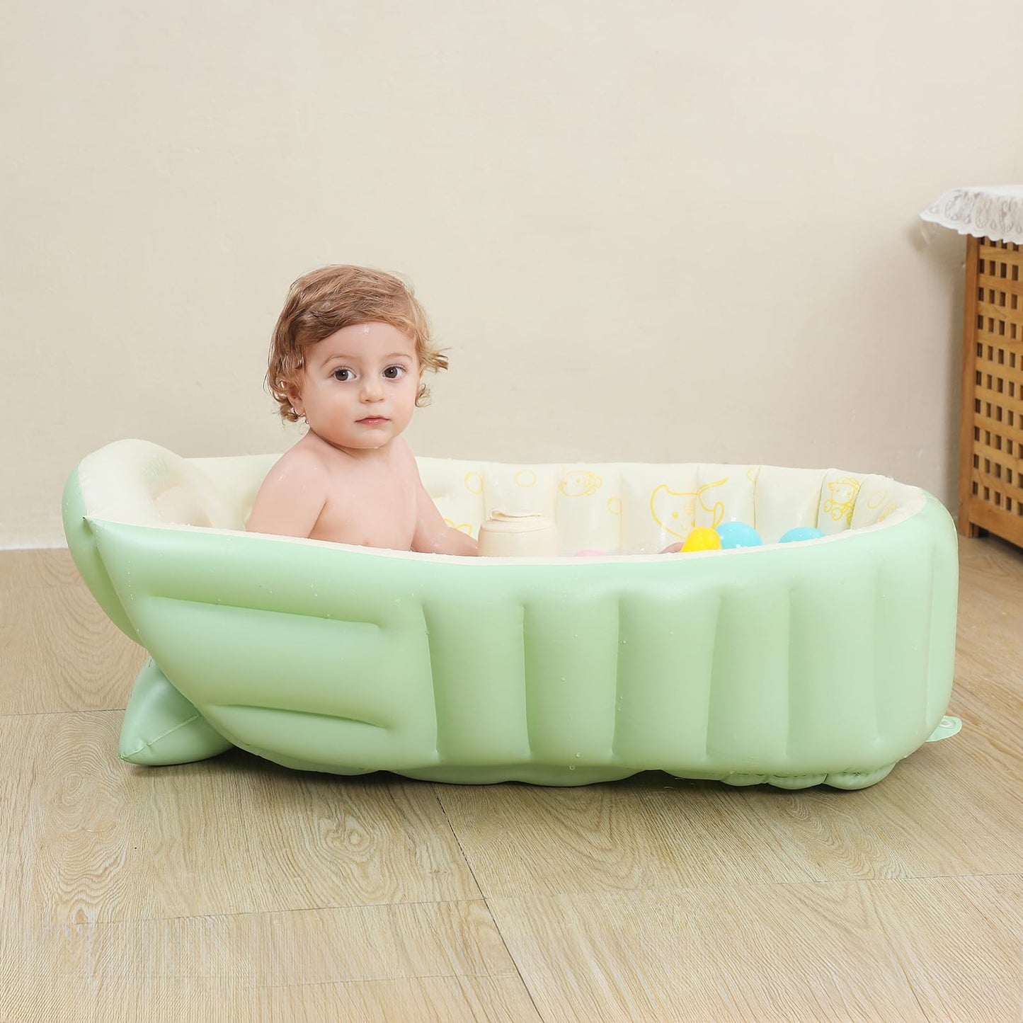 Rlozftel Baby Bathtub, Inflatable Baby Bathtub With Press Type Air Pump(Tool Free), Pvc Materials(Phthlate Free), Safety Non Sli