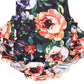 Camellia Floral Ruffles Rompers With Headband Summer Swimwear (Small,Orange)