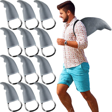 Lewtemi 12 Pcs Halloween Shark Fin Costume Fin Accessory Gray Shark Costume Props Easy to Wear Accessories for Adults Cosplay