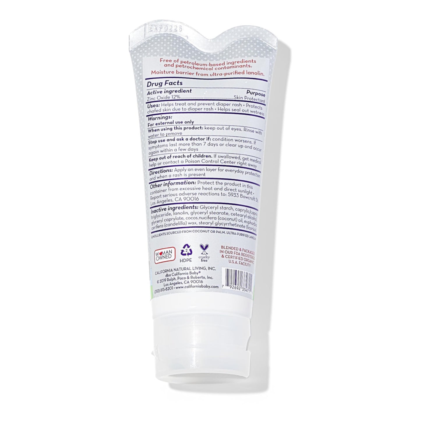 California Baby Super Sensitive Diaper Rash Cream | 100% Bio-Based | Zinc Oxide Ointment | Unscented Diaper Cream | Cloth Diaper