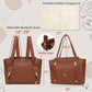 Miss Fong Diaper Bag Tote Leather Diaper Bag Backpack, Large Capacity Mommy Bag Hospital Bag, 12 Pockets Travel Diaper Tote With