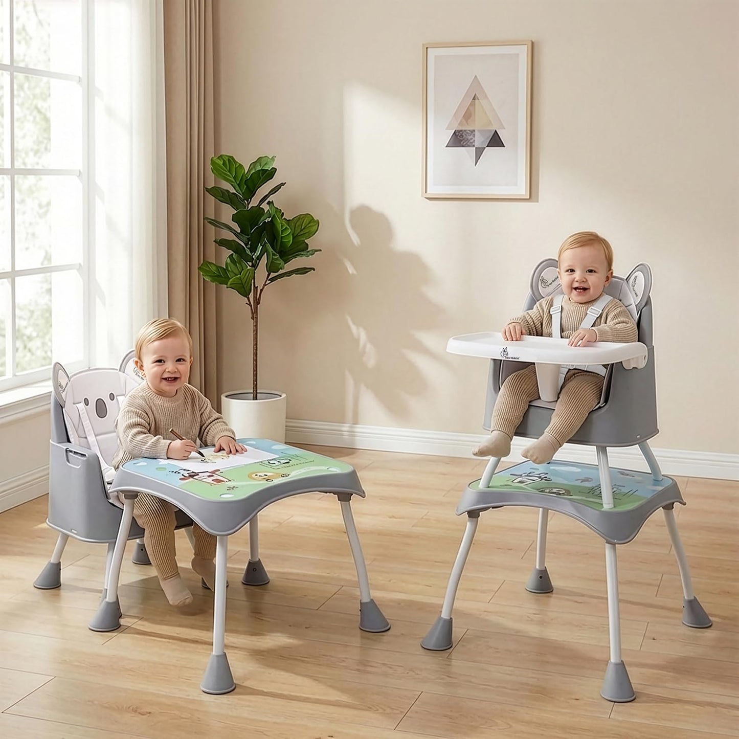 R For Rabbit Cherry Berry Grand Baby High Chair, 4 In 1 Convertible High Chair Cum Booster Seat, Baby Feeding Chair, Toddlers Fr