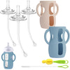 Straw Cup Conversion Kit with Silicone Sleeves for Avent Natural Glass Baby Bottle 8oz, Toddler Sippy Cups Transition Kit w Anti