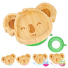 Qianliyer Bamboo Baby Plates With Suction - Natural Feeding Dishes For Babies And Toddlers, Perfect For Led Weaning, Non-Slip De