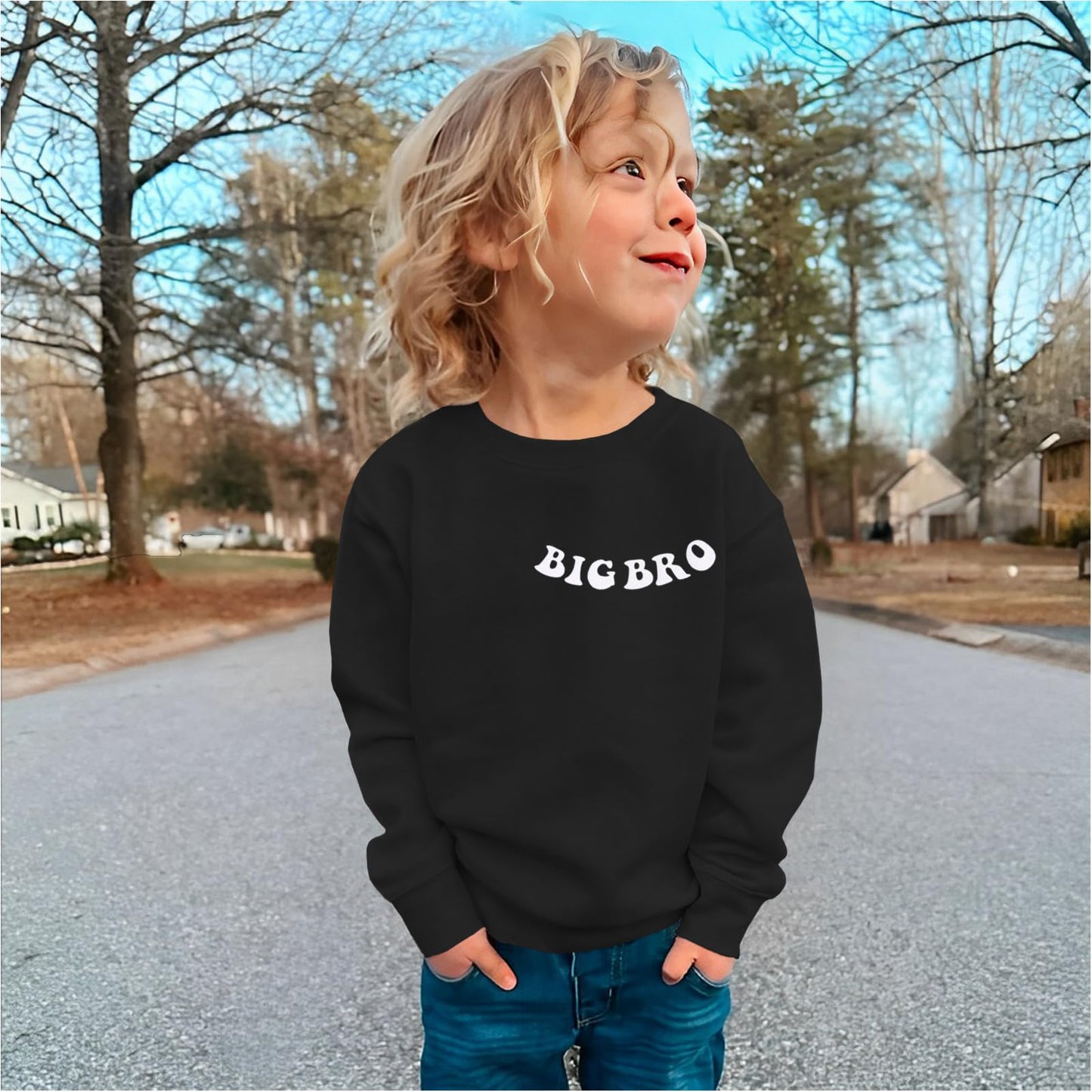Boutikome Big Brother Sweatshirt Toddler Baby Boy Cool Big Bro Club Shirts Announcement Pullover Long Sleeve Fall Tops(Black,4-5