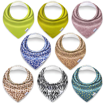 Kiddystar Baby Bibs For Boys & Girls - Organic Cotton Bibs, Bandana Bibs, Drool Bibs, Teething Bibs, Toddler Bibs - Gift (8 Jung