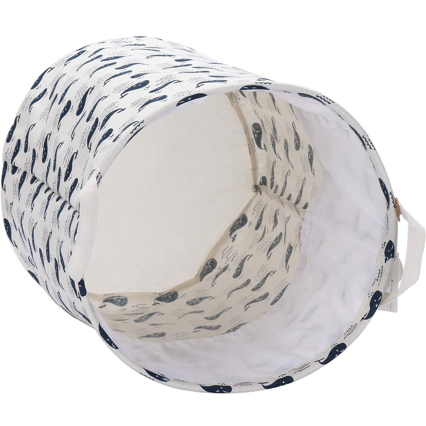 Sea Team 19.7' X 15.7' Large Sized Folding Cylindric Waterproof Coating Canvas Fabric Laundry Hamper Storage Basket With Draws