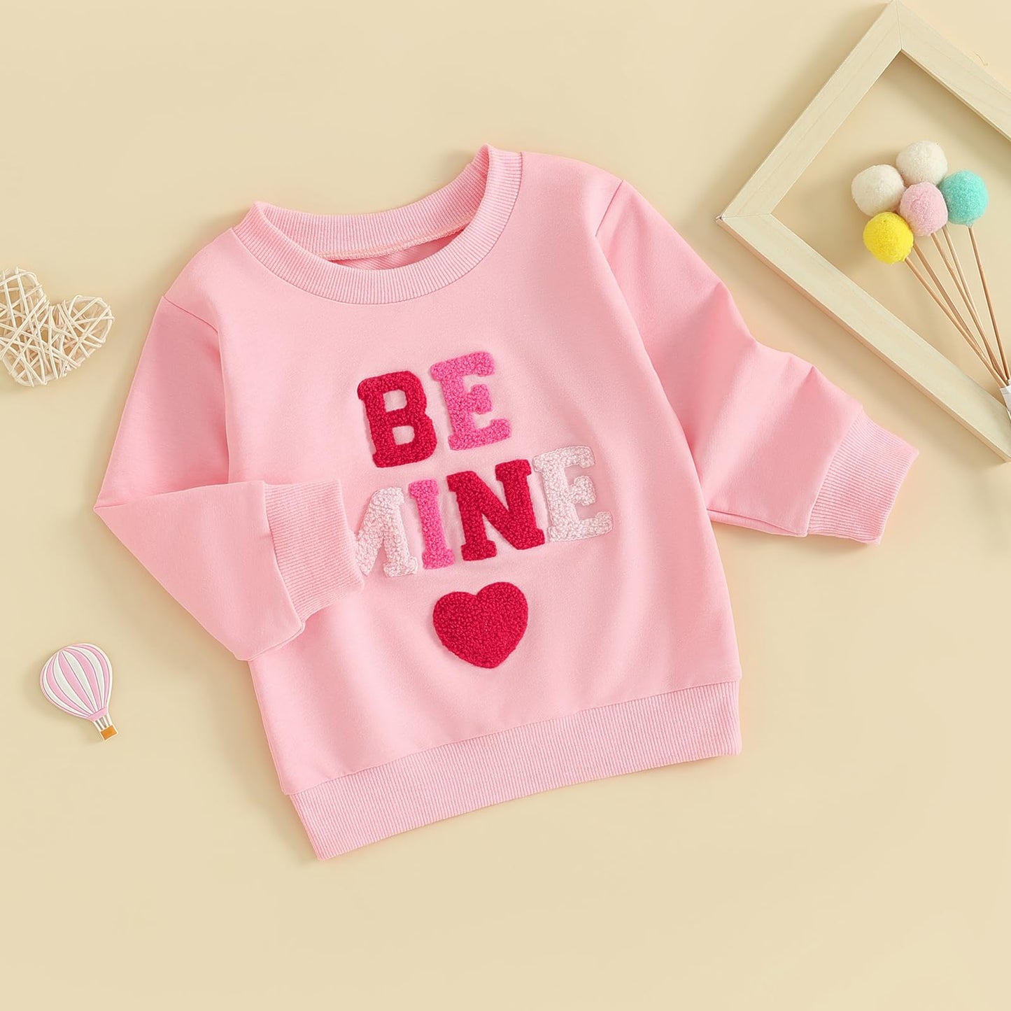 Socutebabe Toddler Girl Valentines Outfit Kiss Me Shirts Crewneck Sweatshirt Pullover Tops Infant Baby Spring Clothes (Be Mine P