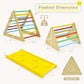 Costzon Climbing Toys For Toddlers, 3 In 1 Woodentriangle Climber With Ramp, Multi-Combination Play Methods, Kids Montessori Pla