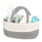 Maliton Diaper Caddy Organizer For Baby Boy- Cotton Rope Diaper Caddy, Diaper Organizer For Changing Table, Nursery Storage Cadd