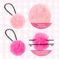 Lusofie 4 Pairs Pom Pom Hair Ties Fluffy Elastic Hair Baby Ties Hair Accessories Bows Stretchy Nylon Hairbands