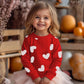 Mrocioa Valentines Day Shirt For Girls Lovely Heart Prints Sweatshirt Cotton Toddler Little Kids Vday Heart Tops Red, 4T