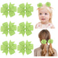 Choicbaby 3 Inches Hair Bows For Girls Green Grosgrain Ribbon Pinwheel Hair Bows Clips Toddler Bows Hair Clips For Birthday Baby