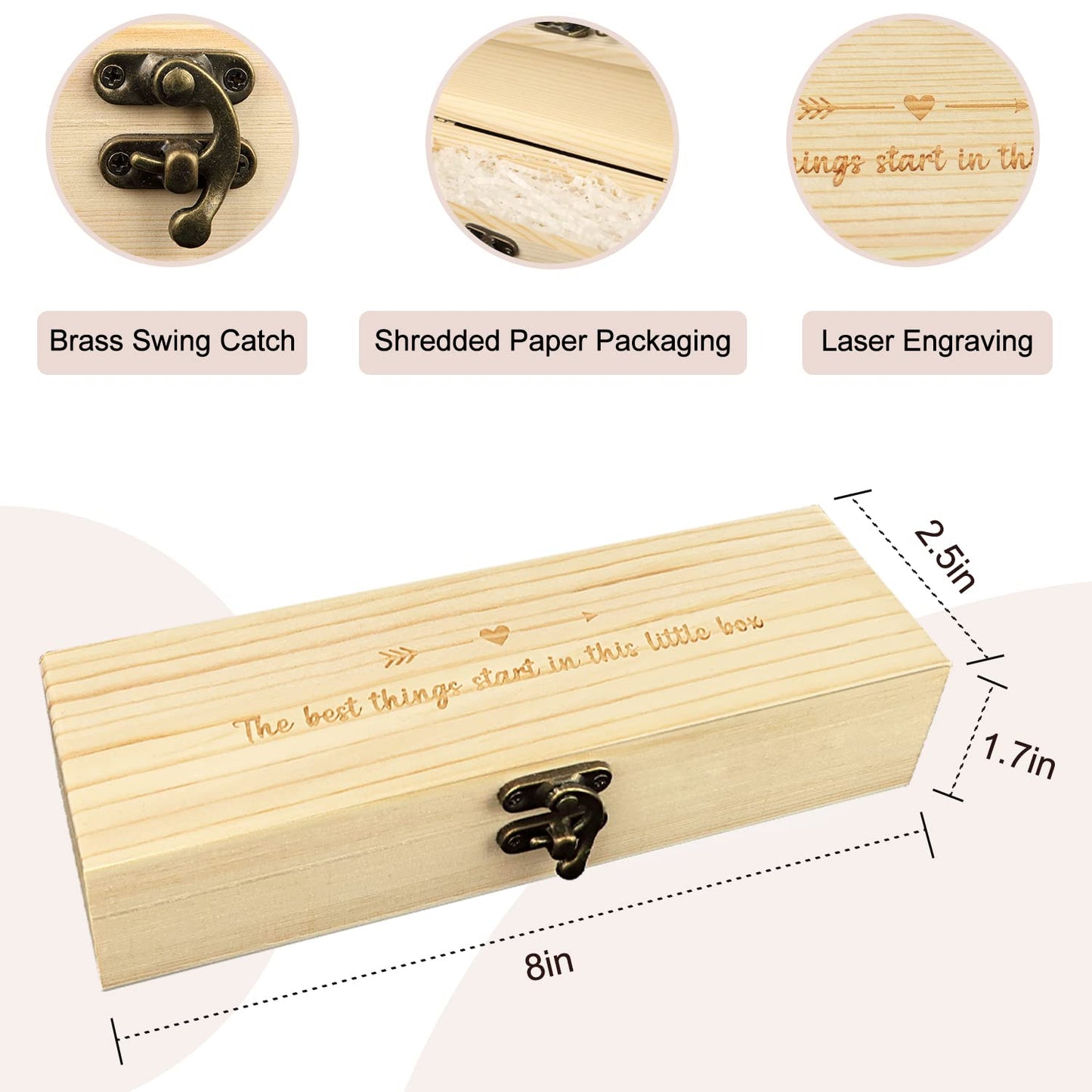 Surprise Pregnancy Announcements For Dad Grandparents Aunt Uncle - Wooden Positive Pregnancy Test & Keepsake Box - Baby Announce