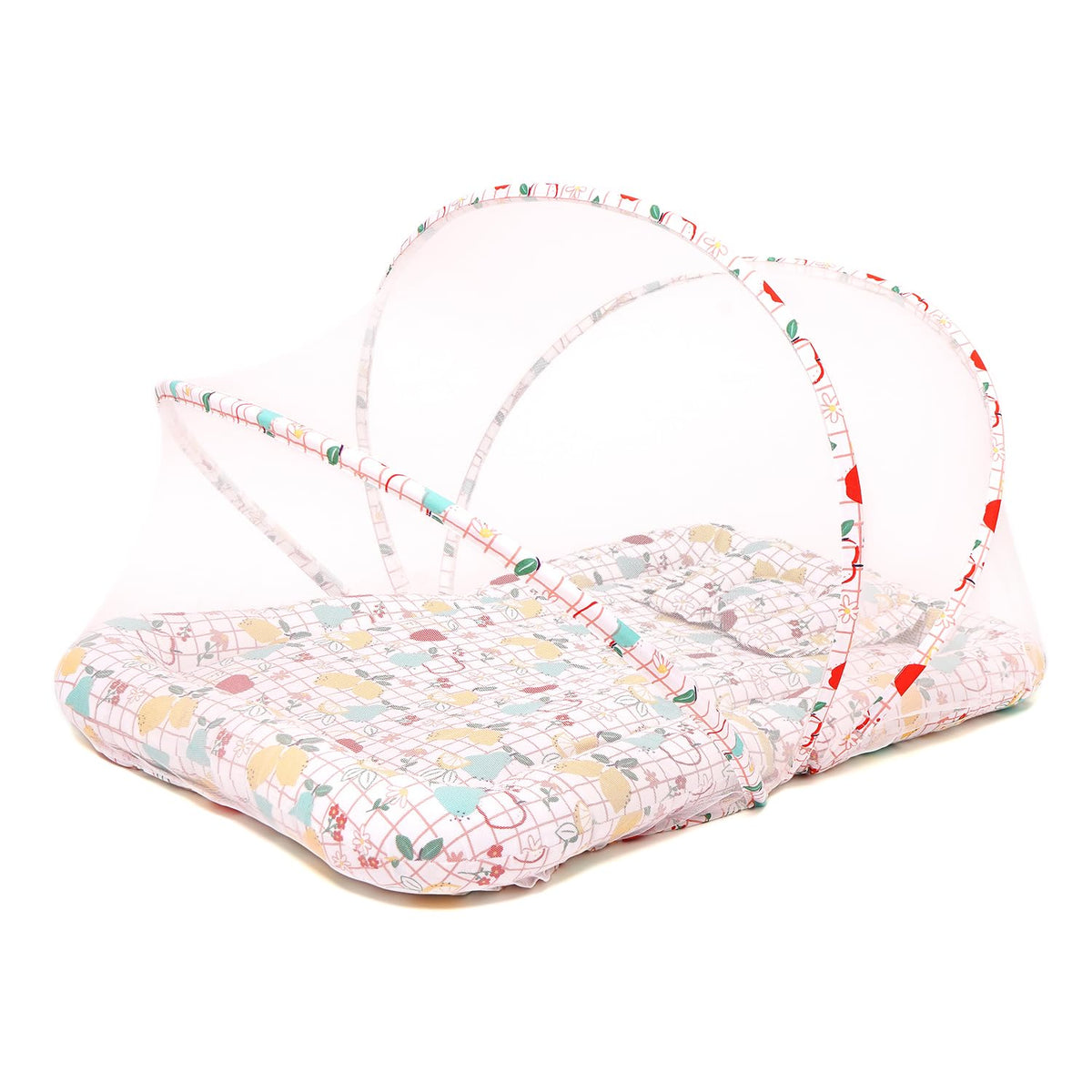 Tidy Sleep Baby Bed With Mosquito Net, Baby Mattress For New Born, 0M+, Baby Mosquito Protection Bed, Size: 90Cm X 65Cm X 10Cm F