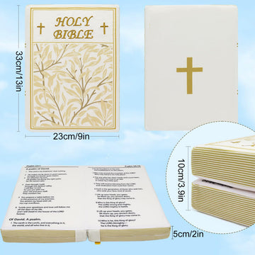 Yelakey Holy Bible Pillow,Cozy Faith Bible Plush Pillow That Opens Christian Plush Toy For Kids
