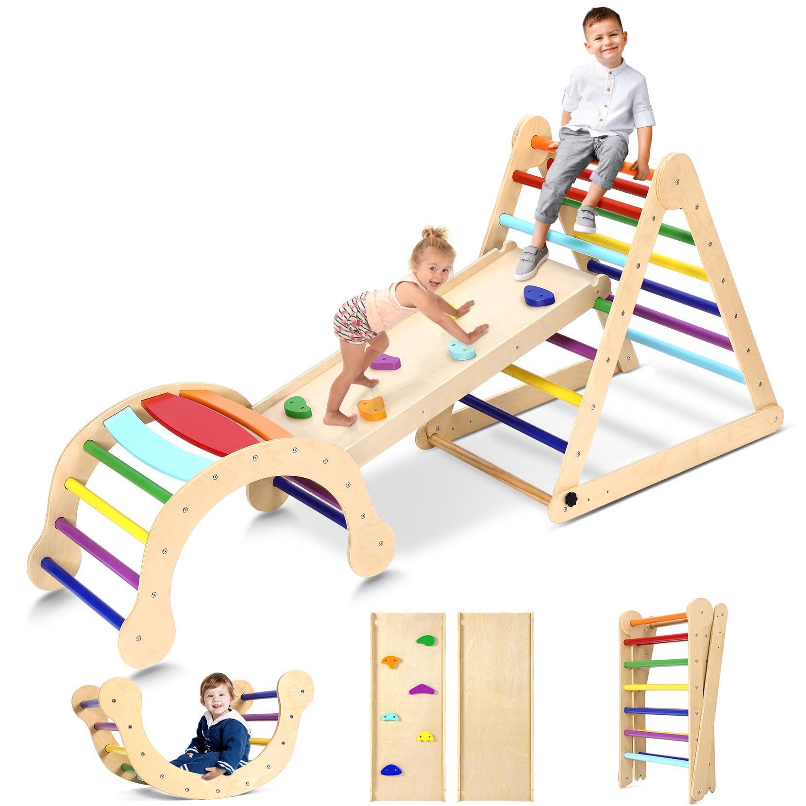 Dripex Pikler Triangle Set, Extra Large Climbing Toys For Toddlers 1-3 – Cutebab WBCBBB0DNZL9TTB