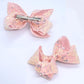 2Pcs Big Hair Bows For Girls 5Inchs Hand-Made Shiny Glitter Ribbon Hair Bows Alligator Clips Sparkle Sequins Hair Accessories Fo