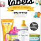 Bottle Labels, Write-On, Self-Laminating, Waterproof Kids Name Labels For Baby Bottles, Sippy Cup For Daycare School, Made In Th