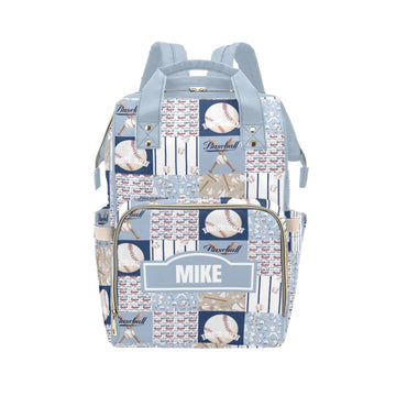 Noverbibi Baseball Sports Personalized Diaper Bag with Custom Name - Custom Baby Tote Backpack for Mom, Unique Gift for New Pare
