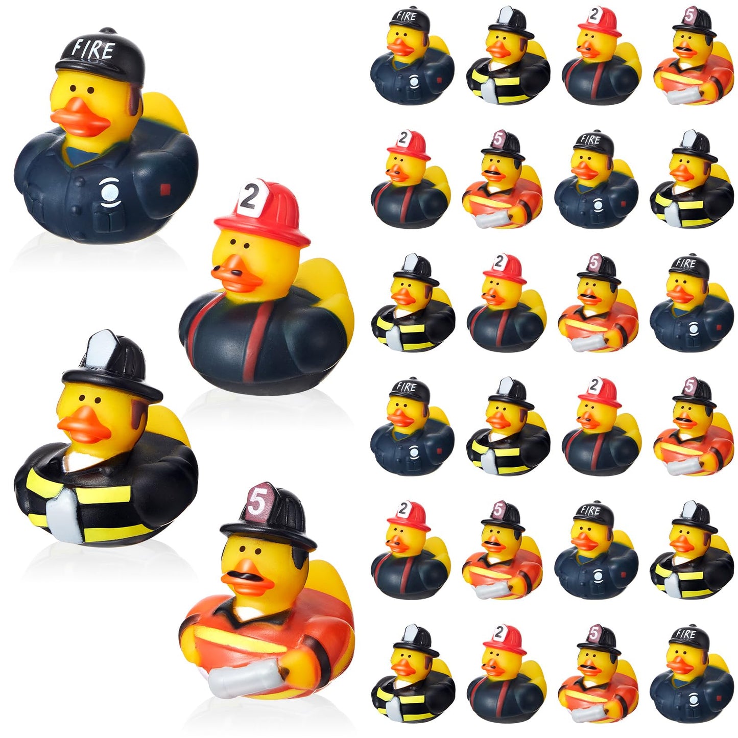 Deekin 100 Pcs Rubber Ducks Bulk 2 Inch Rubber Ducks Party Favor Decorations for Birthday Pool Party Occupation Cosplay (Constru
