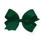Wee Ones Girls' Classic Grosgrain Hair Bow With Plain Wrap Center On A Weestay Hair Clip, Handmade, King Sized Bow, Forest Green