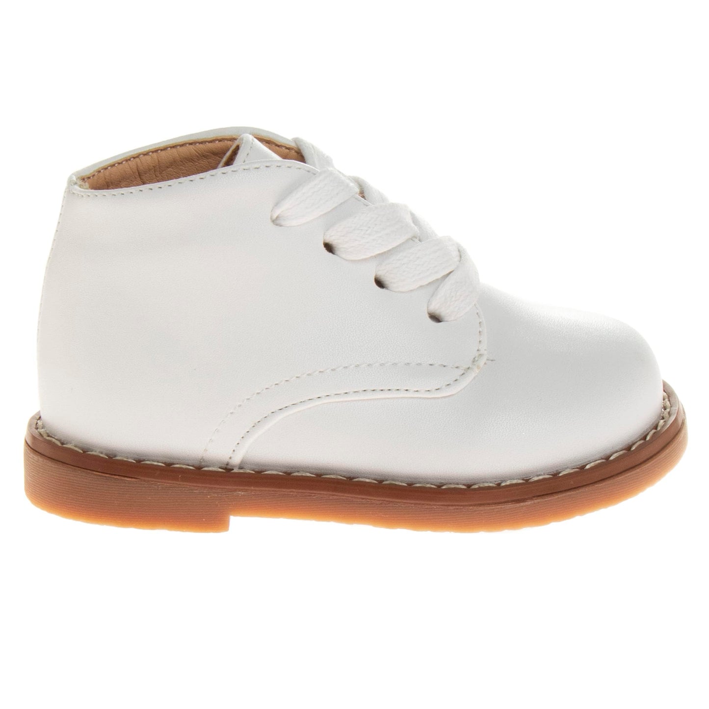 Josmo Baby Boys Girls Unisex Walking Shoes First Step Walker - Lightweight Synthetic Dress Boots Non-Slip Bottom High Top - Whit