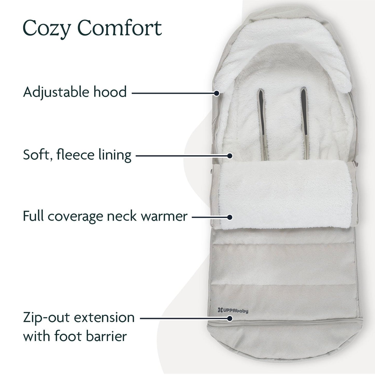 Uppababy Cozyganoosh Footmuff - Easily Attaches To Uppababy Strollers + Rumbleseat /-Ultra-Plush, Weather-Proof - Savannah (Pear