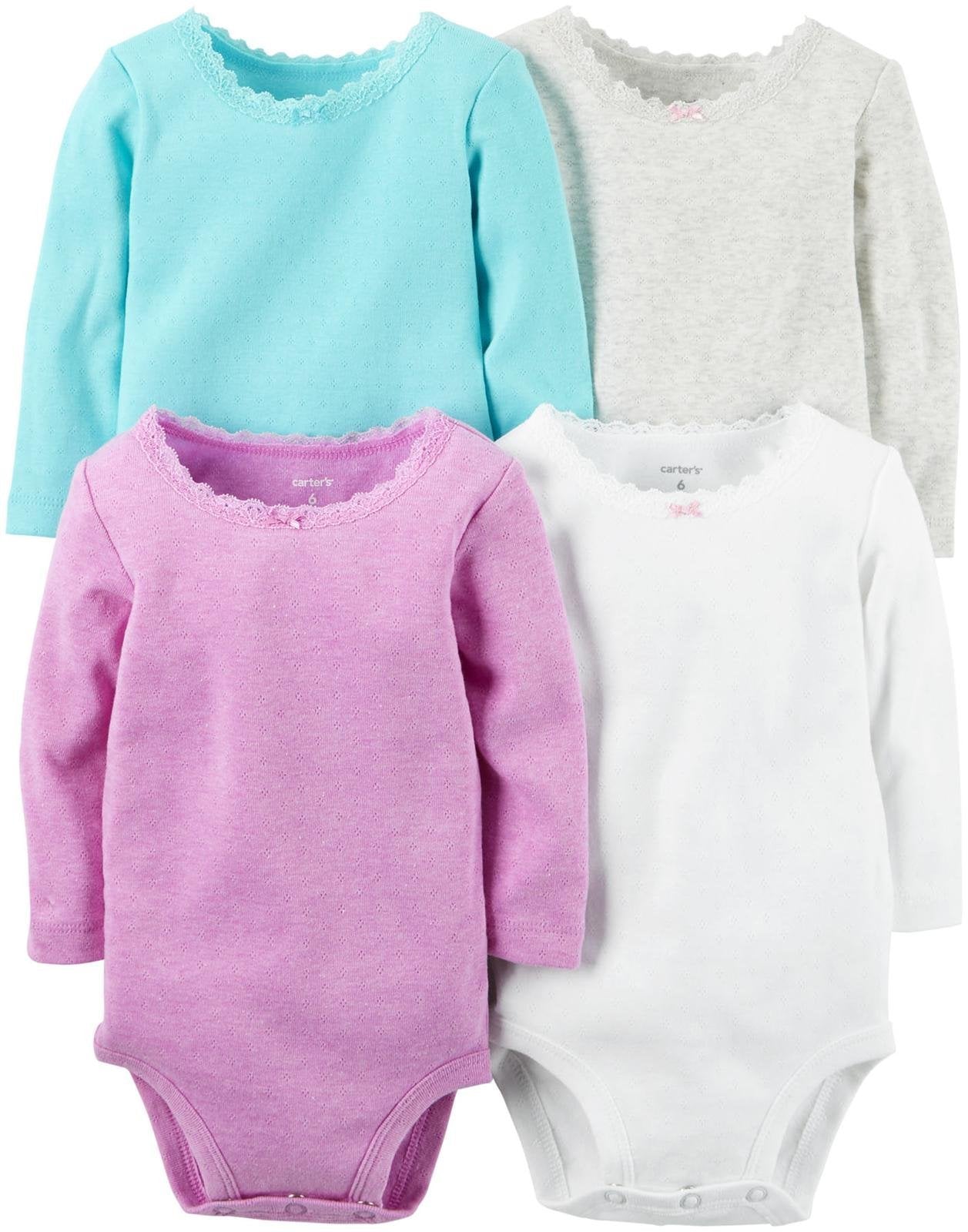 Carter'S Baby Girls Multi-Pack Bodysuits, Assorted, New Born