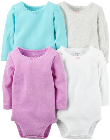 Carter'S Baby Girls Multi-Pack Bodysuits, Assorted, New Born