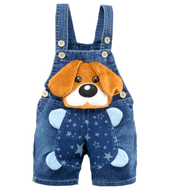 Kidscool Space Baby Boys/Girls Big Yellow Ears Cute Dog Summer Jeans Shortalls,Blue,6-12 Months